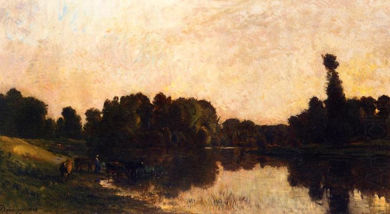Charles-Francois Daubigny Daybreak, Oise Ile de Vaux china oil painting image